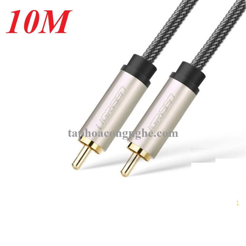 Ugreen 20742 10M màu Xám Cáp âm thanh bông sen Coaxial cao cấp AV133 30020742